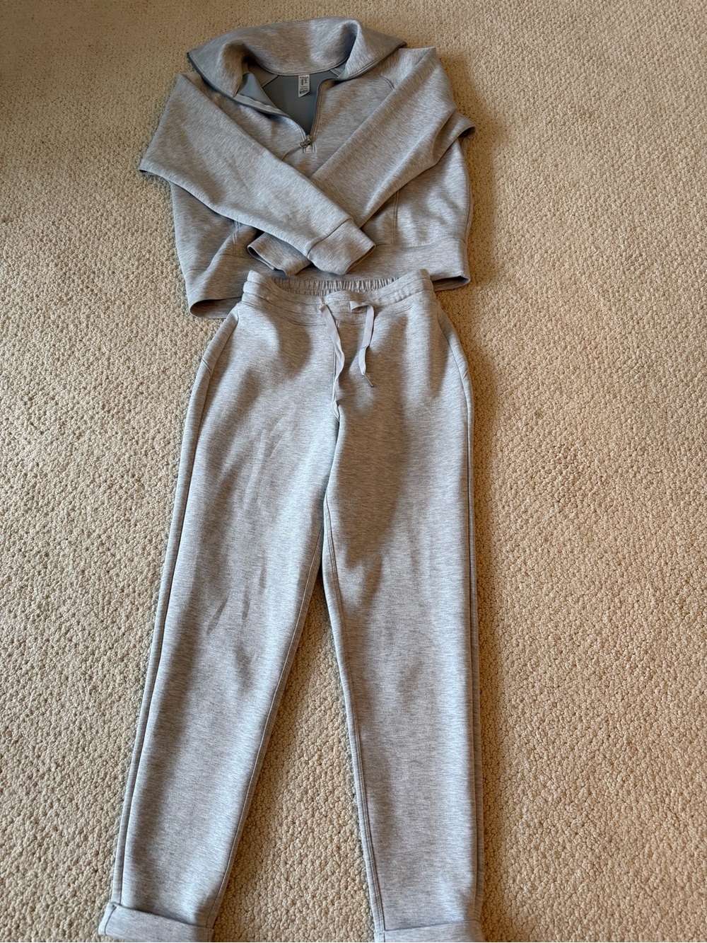 Spanx air essentials tapered pant (XS) and half zip set (Small)